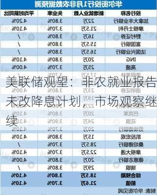 美联储观望：非农就业报告未改降息计划，市场观察继续