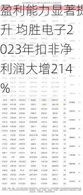 盈利能力显著提升 均胜电子2023年扣非净利润大增214%