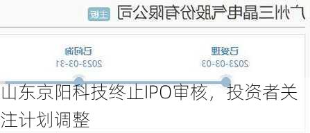 山东京阳科技终止IPO审核，投资者关注计划调整