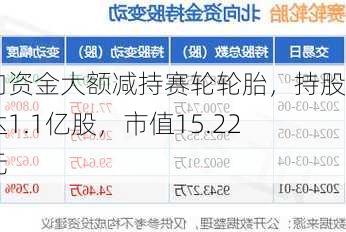 北向资金大额减持赛轮轮胎，持股量达1.1亿股，市值15.22亿元