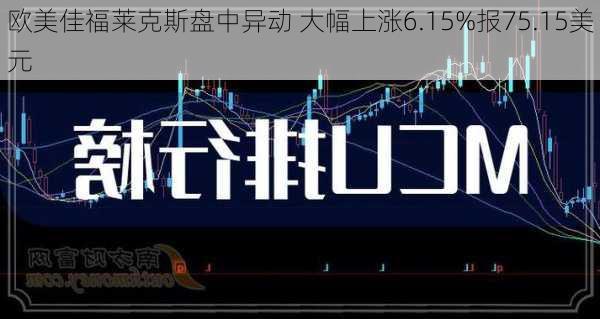 欧美佳福莱克斯盘中异动 大幅上涨6.15%报75.15美元