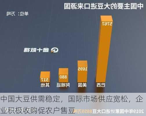 中国大豆供需稳定，国际市场供应宽松，企业积极收购促农户售豆