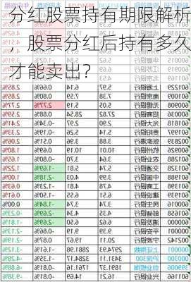 分红股票持有期限解析，股票分红后持有多久才能卖出？