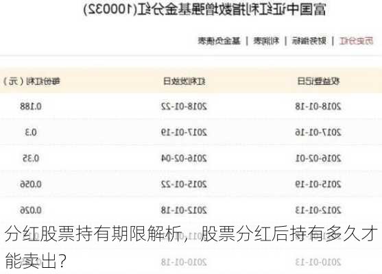 分红股票持有期限解析，股票分红后持有多久才能卖出？