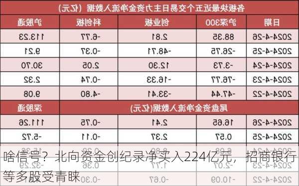 啥信号？北向资金创纪录净买入224亿元，招商银行等多股受青睐