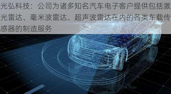 光弘科技：公司为诸多知名汽车电子客户提供包括激光雷达、毫米波雷达、超声波雷达在内的各类车载传感器的制造服务