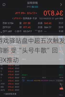 游戏驿站盘中超五次触发熔断 受“头号牛散”回归X推动