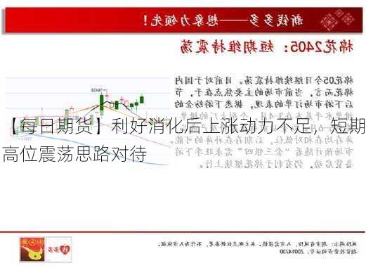 【每日期货】利好消化后上涨动力不足，短期高位震荡思路对待