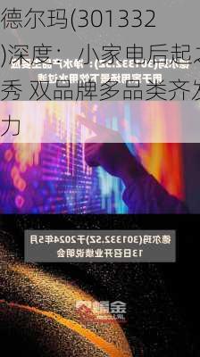 德尔玛(301332)深度：小家电后起之秀 双品牌多品类齐发力