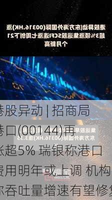 港股异动 | 招商局港口(00144)再涨超5% 瑞银称港口费用明年或上调 机构称吞吐量增速有望修复