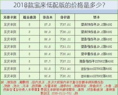 2018款宝来低配版的价格是多少？