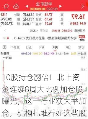 10股持仓翻倍！北上资金连续8周大比例加仓股曝光，这一行业获大举加仓，机构扎堆看好这些股