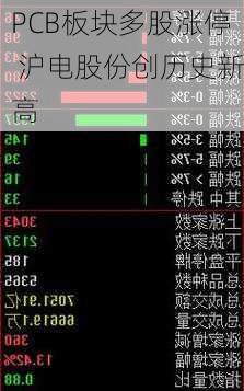 PCB板块多股涨停 沪电股份创历史新高