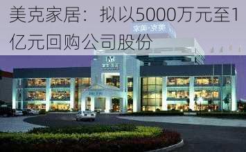 美克家居：拟以5000万元至1亿元回购公司股份