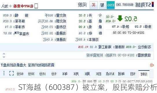 ST海越（600387）被立案，股民索赔分析