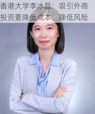 香港大学李冰晶：吸引外商投资要降低成本，降低风险