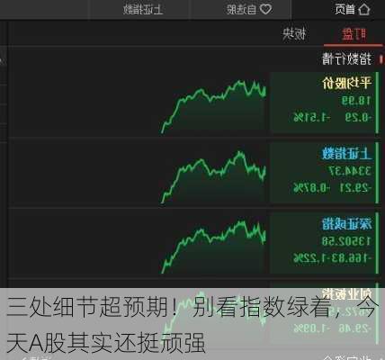 三处细节超预期！别看指数绿着，今天A股其实还挺顽强