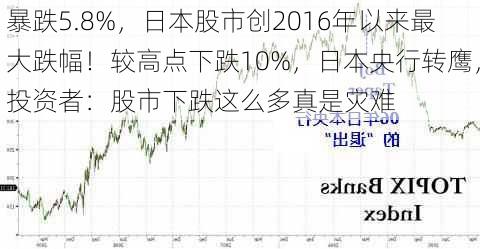 暴跌5.8%，日本股市创2016年以来最大跌幅！较高点下跌10%，日本央行转鹰，投资者：股市下跌这么多真是灾难