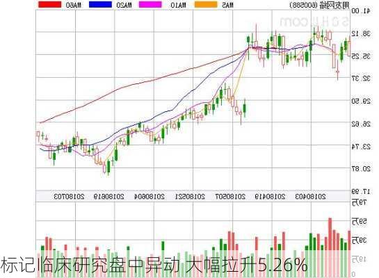 标记临床研究盘中异动 大幅拉升5.26%
