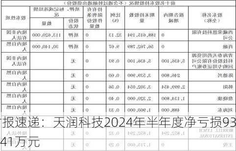 财报速递：天润科技2024年半年度净亏损934.41万元