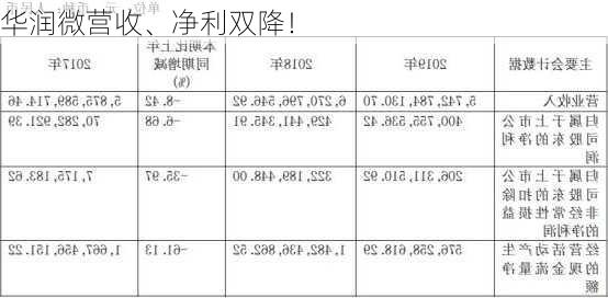 华润微营收、净利双降！