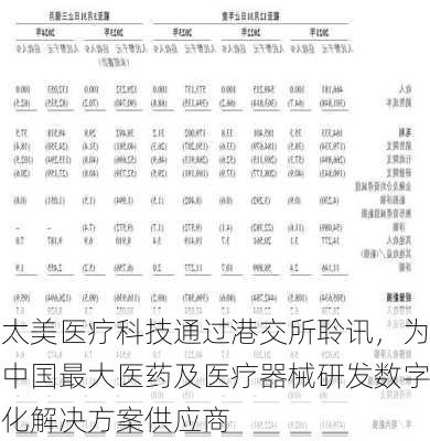 太美医疗科技通过港交所聆讯，为中国最大医药及医疗器械研发数字化解决方案供应商