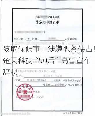 被取保候审！涉嫌职务侵占！楚天科技“90后”高管宣布辞职