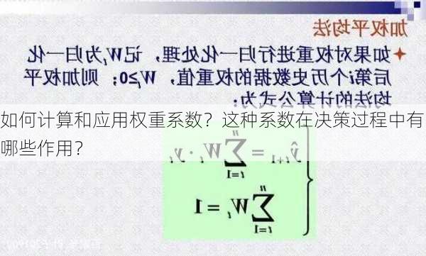 如何计算和应用权重系数？这种系数在决策过程中有哪些作用？