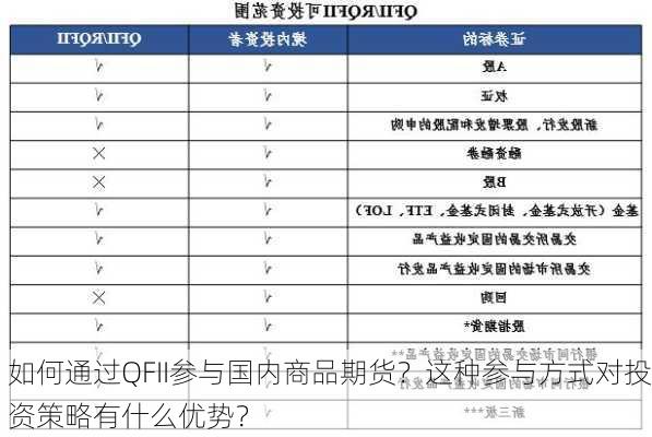 如何通过QFII参与国内商品期货？这种参与方式对投资策略有什么优势？