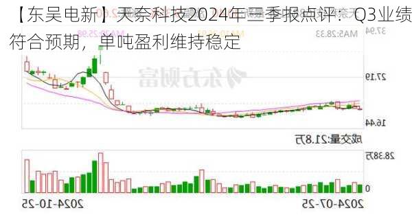 【东吴电新】天奈科技2024年三季报点评：Q3业绩符合预期，单吨盈利维持稳定