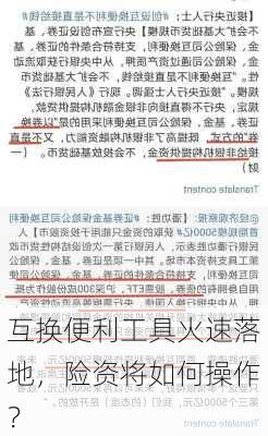 互换便利工具火速落地，险资将如何操作？