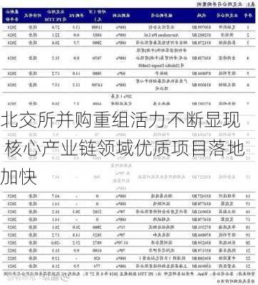 北交所并购重组活力不断显现  核心产业链领域优质项目落地加快