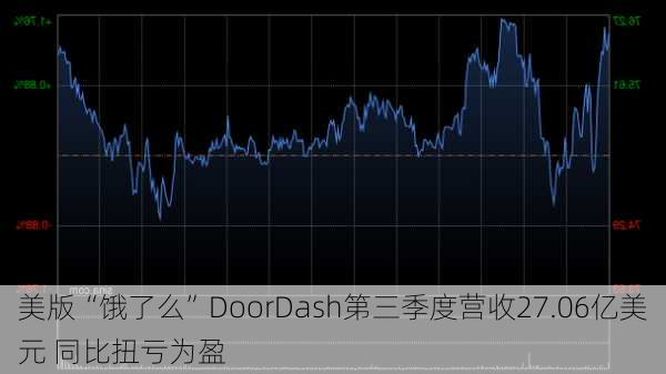 美版“饿了么”DoorDash第三季度营收27.06亿美元 同比扭亏为盈