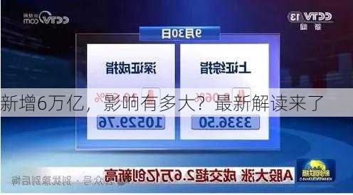 新增6万亿，影响有多大？最新解读来了